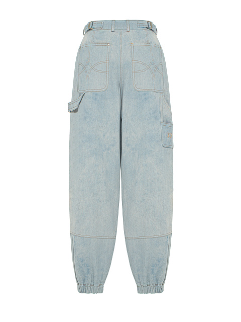 Light Blue Washed Denim Joggers, 2