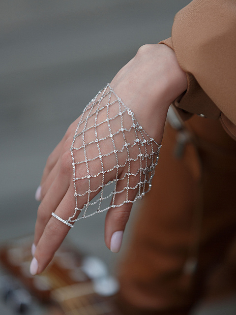 White Gold Topaz Slave Bracelet, 2
