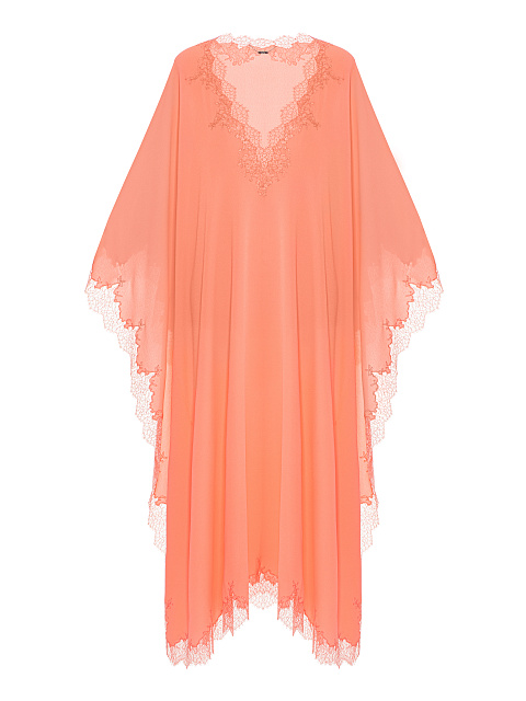 Orange Lace Trim Chiffon Tunic, 1 Orange Lace Trim Chiffon Tunic, 1