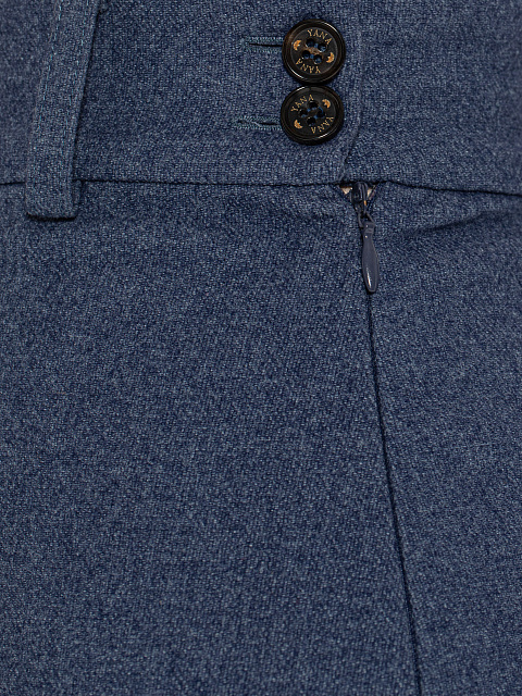 Blue Wool Midi Skirt Suit, 6