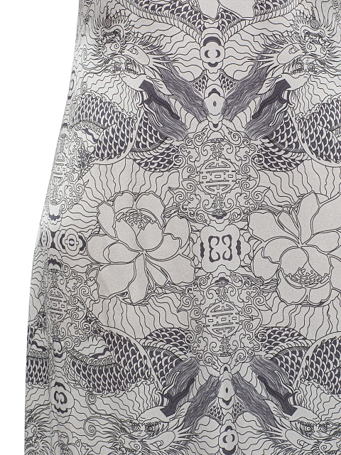Grey Printed Silk Maxi Dress, 3