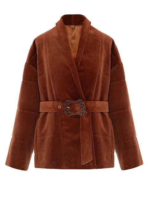 Brown Belted Velvet Jacket, 1