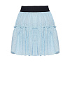 Light Blue Cotton Lace Mini Skirt