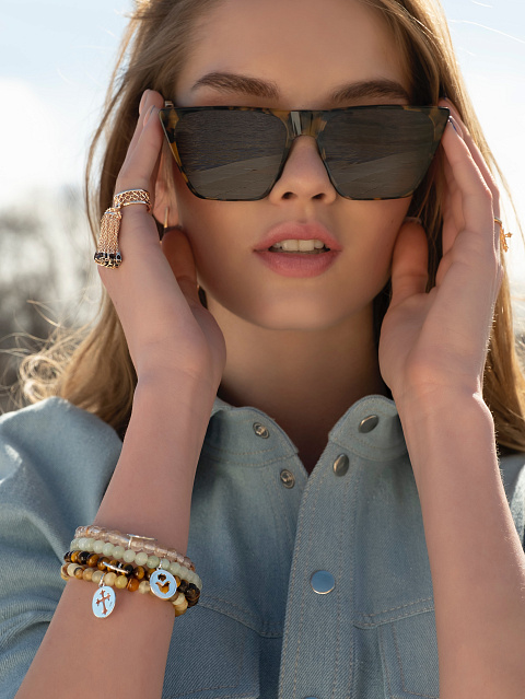 Tortoise Square Frame Sunglasses, 4