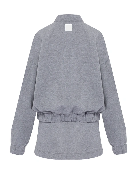 Grey Jersey Skirt & Bomber Jacket Set, 3