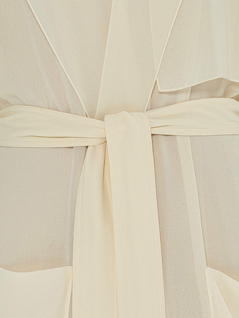 Milk-colored chiffon trench coat, 3