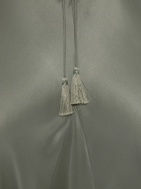 Grey Silk Midi Dress & Jacket Set, 6