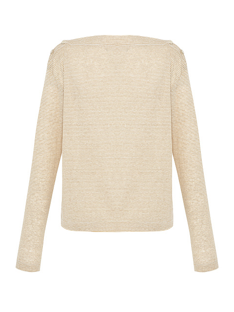 Yellow & White Striped Longsleeve T-shirt, 1