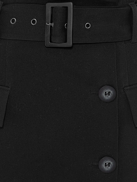 Black Mini Skirt With Pockets, 3