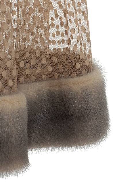 Beige mesh dress with mink fur, 6