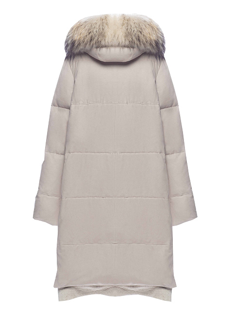 Racoon Fur & Crocodile Leather Trimmed Beige Suede Down Coat, 2