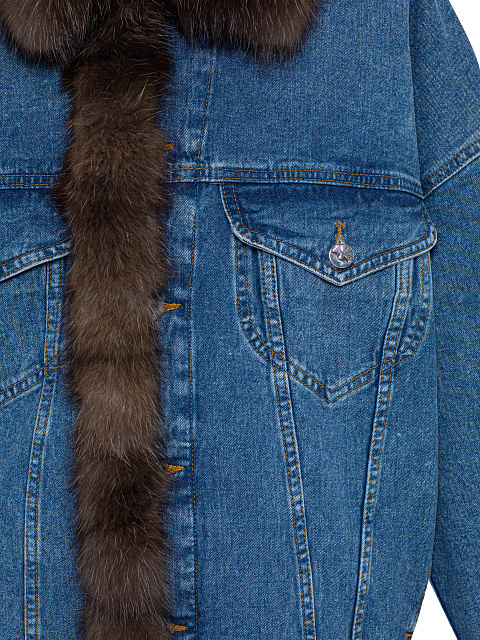 Blue Denim & Sable Fur Jacket, 4