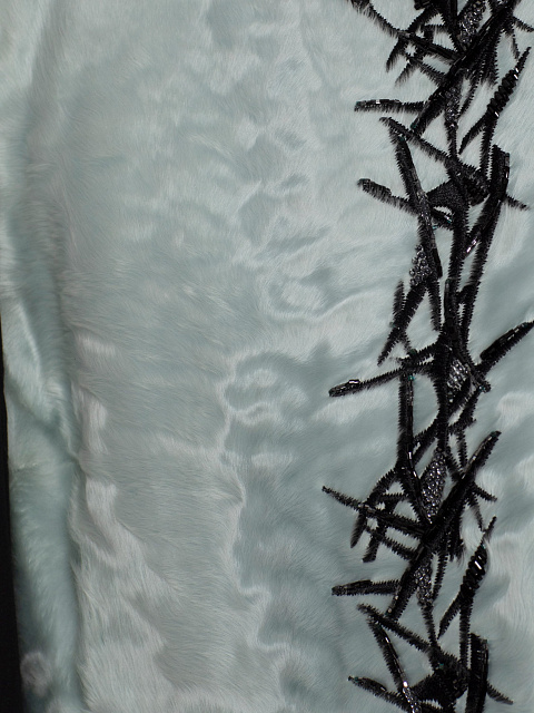 Blue Fur Embroidered Vest, 3