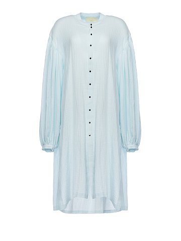 Light blue cotton shirt dress, 1
