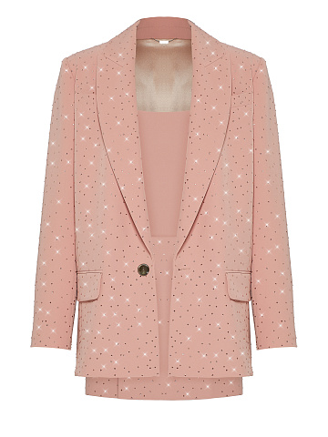 Pink Rhinestone Skirt Suit, 1