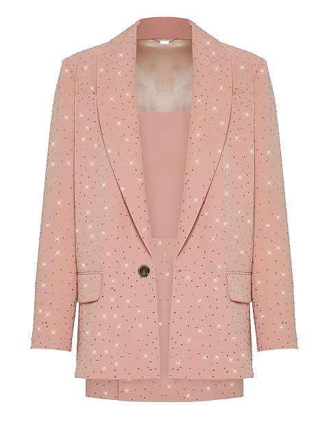 Pink Rhinestone Skirt Suit, 1