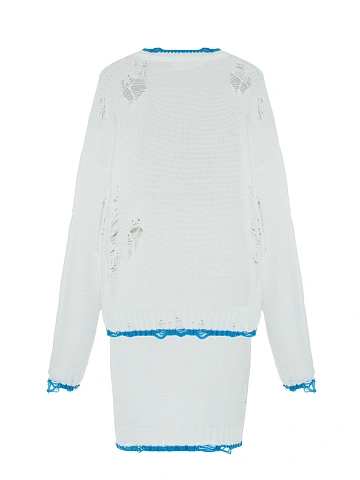 White Jersey Sweater & Midi Skirt Set, 2