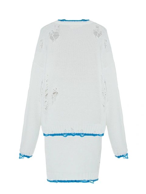 White Jersey Sweater & Midi Skirt Set, 2