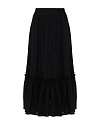 Black Cotton Lace Midi Skirt