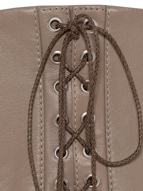 Beige leather lace-up corset belt, 3