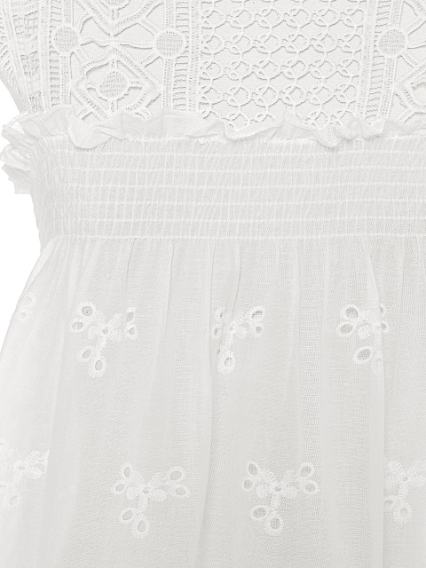 White cotton perforated top, 3