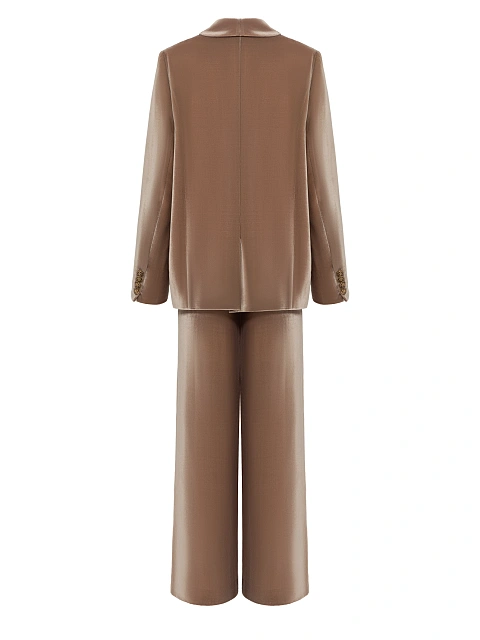 Beige Velvet Pant Suit, 2