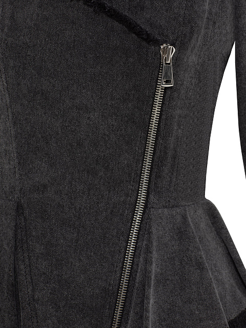 Dark gray denim peplum top, 3