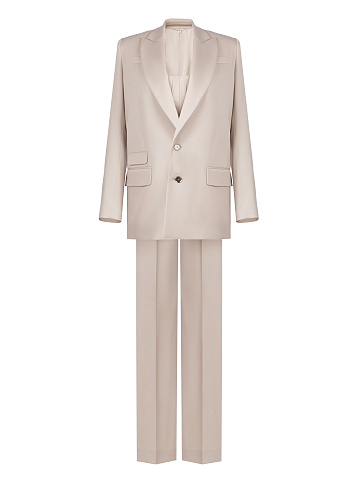 Beige Three-Piece Suit With Corset, 2