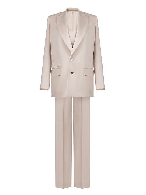 Beige Three-Piece Suit With Corset, 2