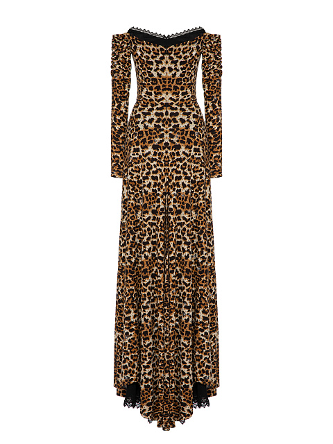 Leopard Lace Trim Maxi Dress, 2