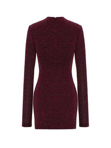 Bordeaux Lurex Mini Dress, 2