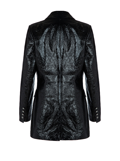 Black Leather Blazer & Shorts, 3