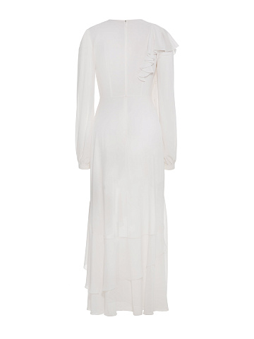 White Chiffon Midi Dress, 2
