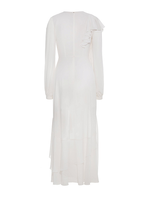 White Chiffon Midi Dress, 2