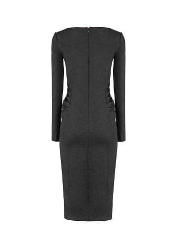 Dark Grey Rayon Midi Dress, 2