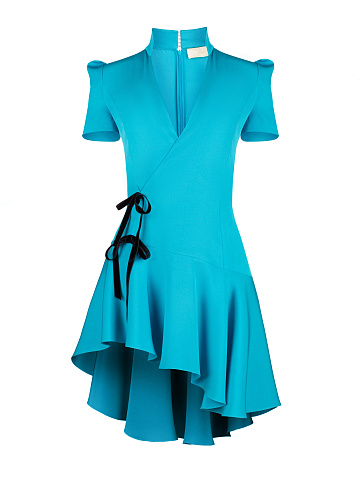 Blue Silk Mini Dress, 1