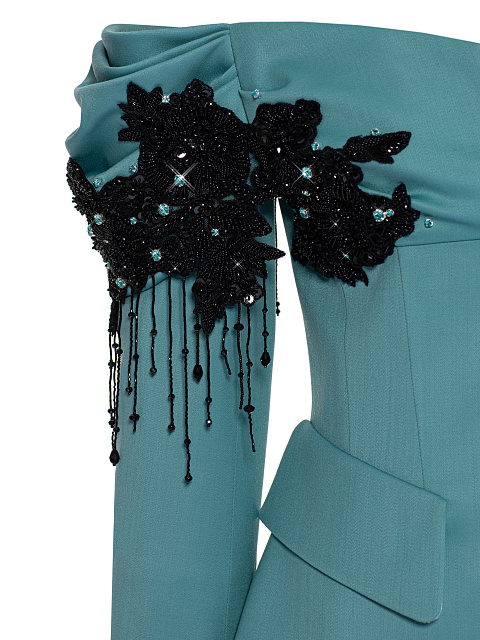 Light Blue Embroidered Pant Suit, 8