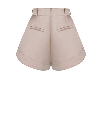 Beige satin shorts, 2