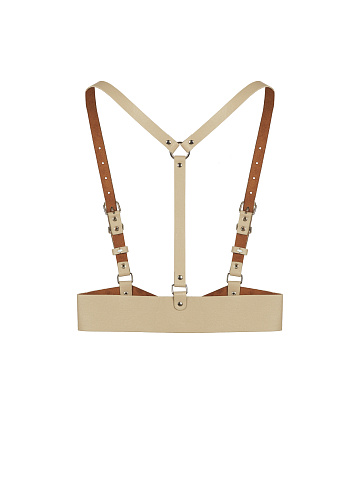 Oatmeal Faux Leather Harness, 2
