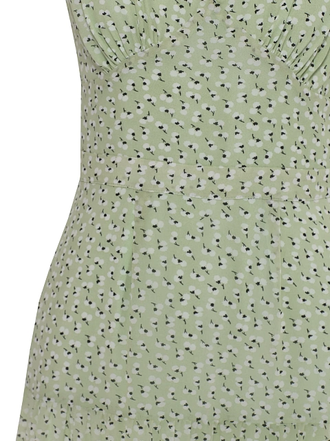 Green sundress with floral print, 3