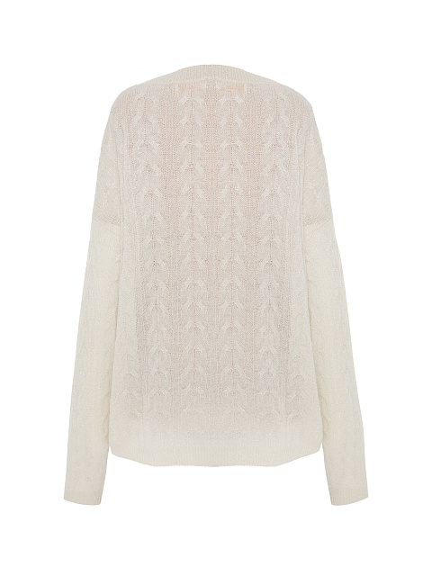 Milk-colored cashmere pullover with lurex, 2 Milk-colored cashmere pullover with lurex, 2