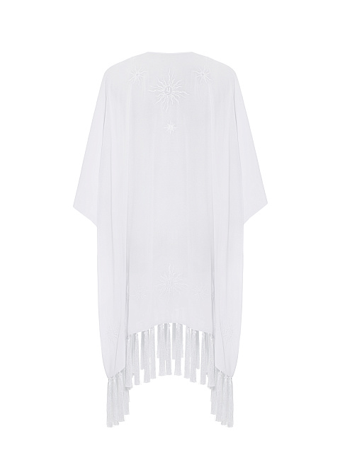 White Embroidery & Fringe Tunic Dress, 2