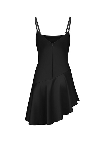 Black Asymmetric Mini Dress, 2