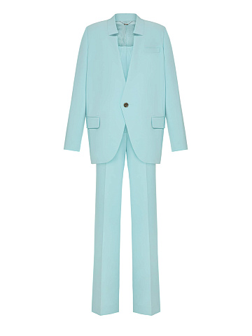 Light blue three-piece suit with corset, 1