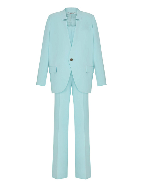 Light blue three-piece suit with corset, 1