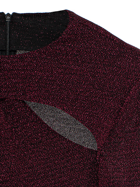 Bordeaux Lurex Jersey Midi Dress, 3