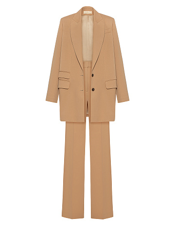 Beige Long Blazer Suit, 1