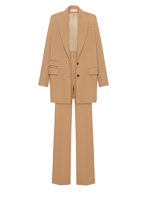 Beige Long Blazer Suit, 1