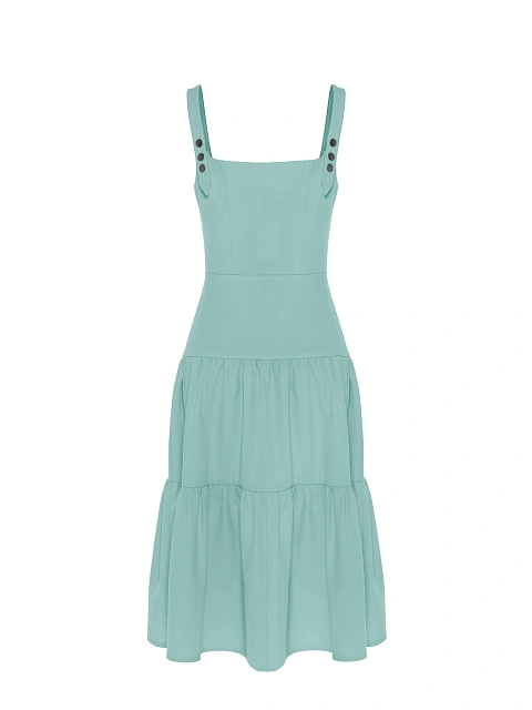 Light turquoise denim midi dress, 2