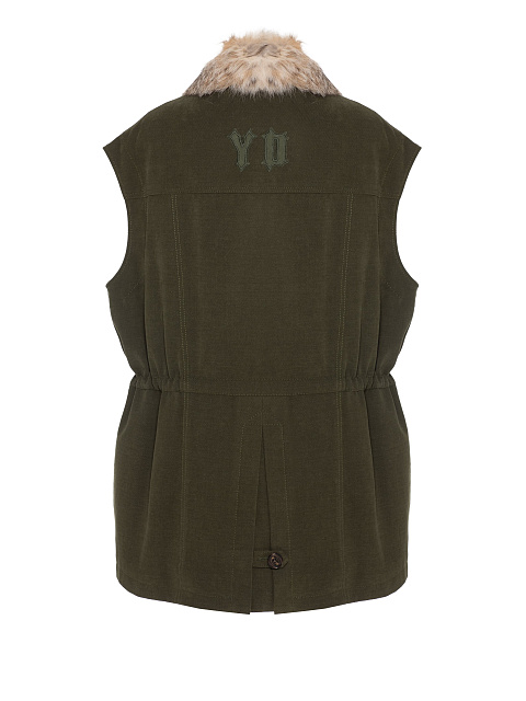 Khaki vest with lynx fur, 2